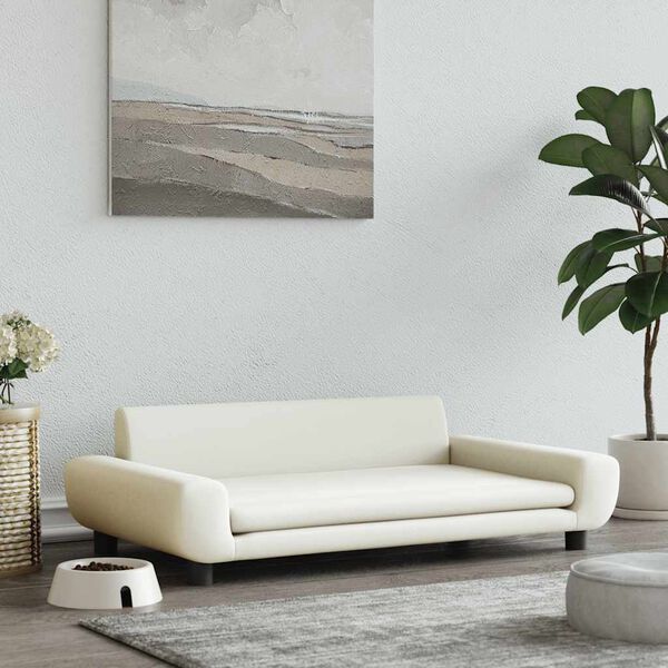 vidaXL Pasja postelja krem 100x54x33 cm žamet