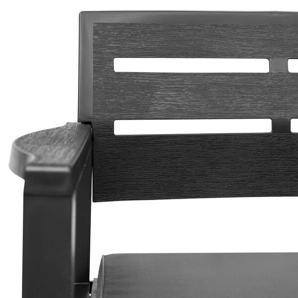 vidaXL Dvosedna vrtna klop z blazinami 133 cm plastika antracitna