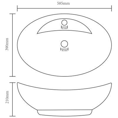 vidaXL Razkošen umivalnik ovalen mat temno moder 58,5x39 cm keramika