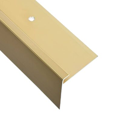 vidaXL Obrobe za stopnice F-oblike 15 kosov aluminij 134 cm zlate