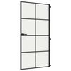 vidaXL Notranja vrata ozka črna 102,5x201,5 cm kaljeno steklo aluminij
