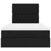 vidaXL Otomanska postelja z vzmetnico črn 120x200 cm blago