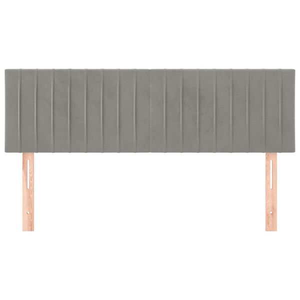 vidaXL Posteljno vzglavje 2 kosa svetlo sivo 72x5x78/88 cm žamet