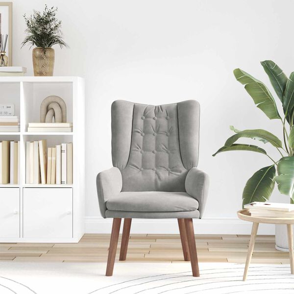 vidaXL fotelj Svetlo siva 63 x 67 x 94 cm Žamet