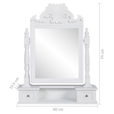 vidaXL Toaletna miza s pravokotnim vrtljivim ogledalom mediapan