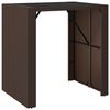 vidaXL Barska miza s stekleno plo&scaron;čo rjava 105x80x110 cm poli ratan