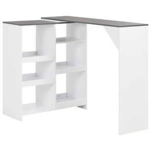 vidaXL Barska miza s premično polico bela 138x39x110 cm