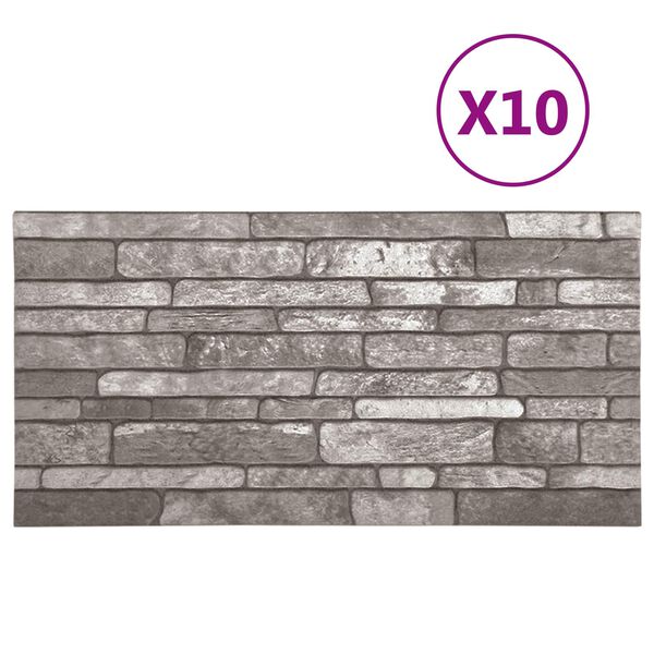 vidaXL Stenske plo&scaron;če 10 pcs Temno siva 100 x 50 cm EPS pena