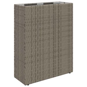 vidaXL Visok cvetlični lonček Siva 55 x 22 x 70 cm poli ratan