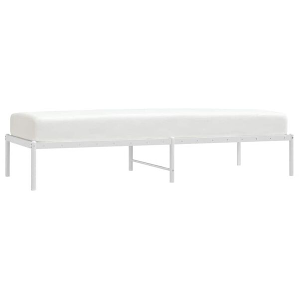 vidaXL Kovinski posteljni okvir bel 75x190 cm