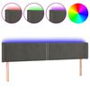 vidaXL LED posteljno vzglavje temno sivo 163x16x78/88 cm žamet