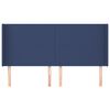 vidaXL Vzglavje z u&scaron;esi modro 163x16x118/128 cm blago