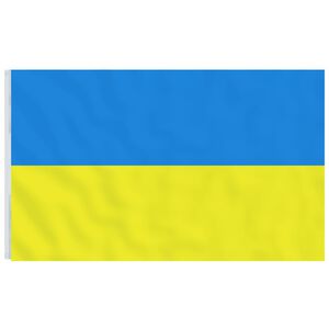 vidaXL Zastava Ukrajine z medeninastimi uvodnicami 90x150 cm