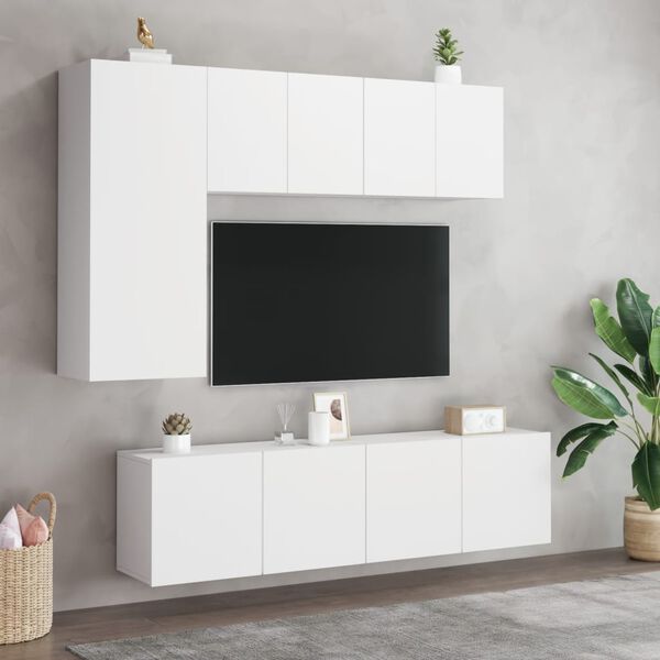 vidaXL Stenske TV omarice 2 kosa bela 60x30x41 cm