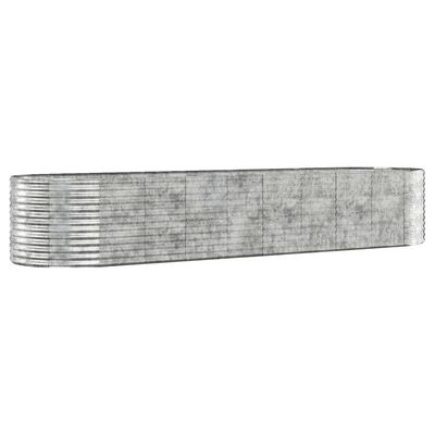 vidaXL Visoka greda iz prašno premazanega jekla 396x100x68 cm srebrna