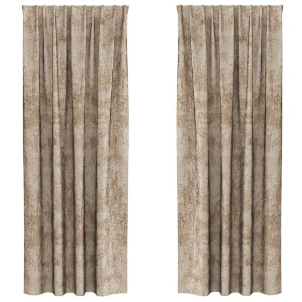 vidaXL Velvete zavese z zavesami 2 pcs &Scaron;ampanjec 245 x 140 cm Žamet