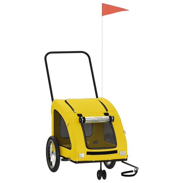 vidaXL Kolesarska prikolica za hišne ljubljenčke rumena