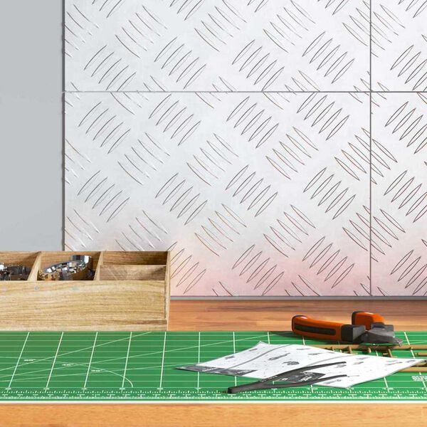 vidaXL Stopnice Pravokotna 4 pcs srebrna 30 x 20 cm Aluminij