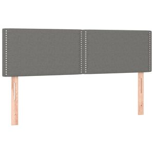 vidaXL Posteljno vzglavje temno siva 144x5x78/88 cm blago