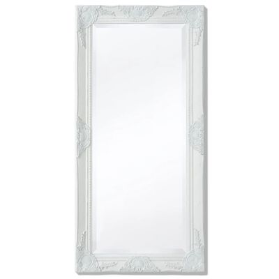 vidaXL Stensko ogledalo baročno 100x50 cm belo