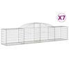 vidaXL Obokana gabionska ko&scaron;ara 7 kosa 300x50x60/80cm pocinkano železo