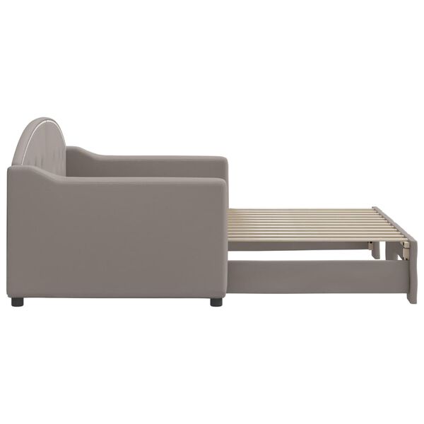 vidaXL Izvlečna dnevna postelja temno taupe 80x200 cm blago