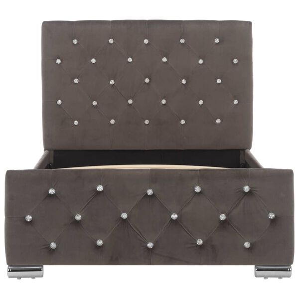 vidaXL Posteljni okvir siv žamet 90x200 cm