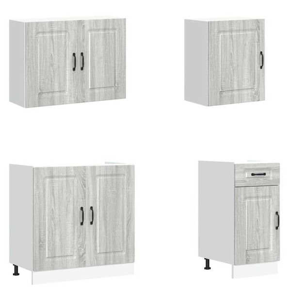 vidaXL 7 kosov kuhinjska omarica Kalmar siva sonoma inženirski les