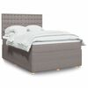 vidaXL Box spring postelja z vzmetnico taupe 140x190 cm blago