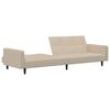 vidaXL Kavč dvosed s stolčkom krem tkanina iz mikrovlaken