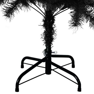 vidaXL Umetna novoletna jelka s stojalom črna 120 cm PVC