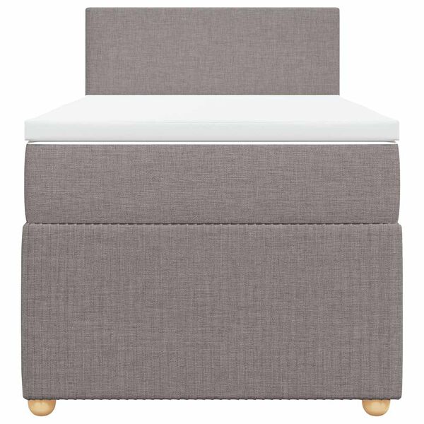 vidaXL Box spring postelja z vzmetnico taupe 100x200 cm blago