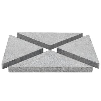 vidaXL Utežne plošče za senčnik 4 kosi siv granit trikotne 60 kg
