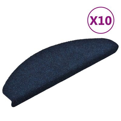 vidaXL Samolepilne preproge za stopnice 10 kosov mor. modre 65x21x4 cm