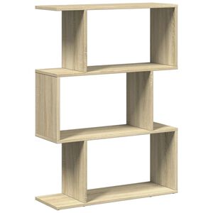 vidaXL Pregrada s knjižno omaro 3-nadstropna sonoma hrast 70x24x97 cm