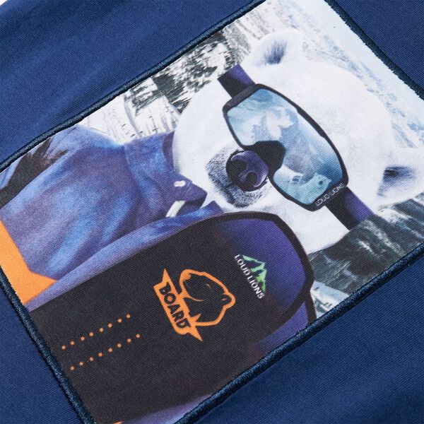 Otroška majica z dolgimi rokavi džins modra 104