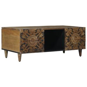 vidaXL Klubska miza Rjava 100 x 54 x 40 cm Masiven les manga