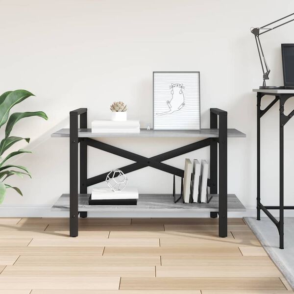 vidaXL Knjižna polica Siva Sonoma 100 x 33,5 x 64 cm Konstruiran les