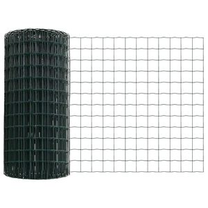 vidaXL Evropska ograja z drogom 10 x 0,8 m Jeklo s PVC premazom Zelena