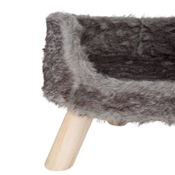 DISTRICT70 Pli&scaron;asta mačja postelja NORDIC srebrna