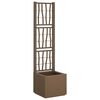 vidaXL Vrtna sadilnika s treliso Rjava 36 x 36 x 140 cm PP