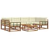 vidaXL Zunanja garnitura za sedenje z blazino 7 pcs Naravna in smetana