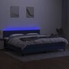 vidaXL Box spring postelja z vzmetnico LED modra 200x200 cm blago
