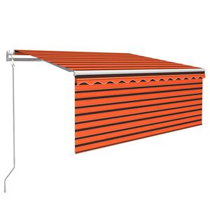 vidaXL Avtomatsko zložljiva tenda s senčilom 3,5x2,5m oranžna in rjava