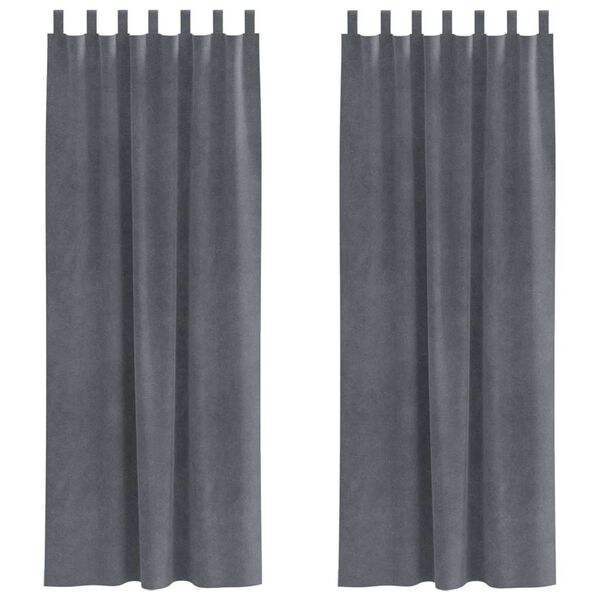 vidaXL Zatemnitvene zavese 2 pcs Svetlo siva 140 x 245 cm Žamet