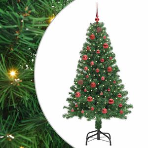 vidaXL Umestno božično drevo Zelena 150 cm PVC, jeklo in plastika