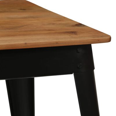 vidaXL Jedilna miza iz trdnega akacijevega lesa in jekla 120x60x76 cm