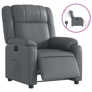 vidaXL Električni naslanjač sivo umetno usnje