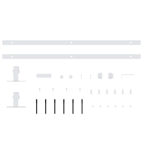 vidaXL Mini komplet za drsna vrata omare iz jekla bel 122 cm