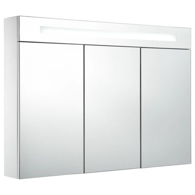 vidaXL LED kopalniška omarica z ogledalom 88x13x62 cm